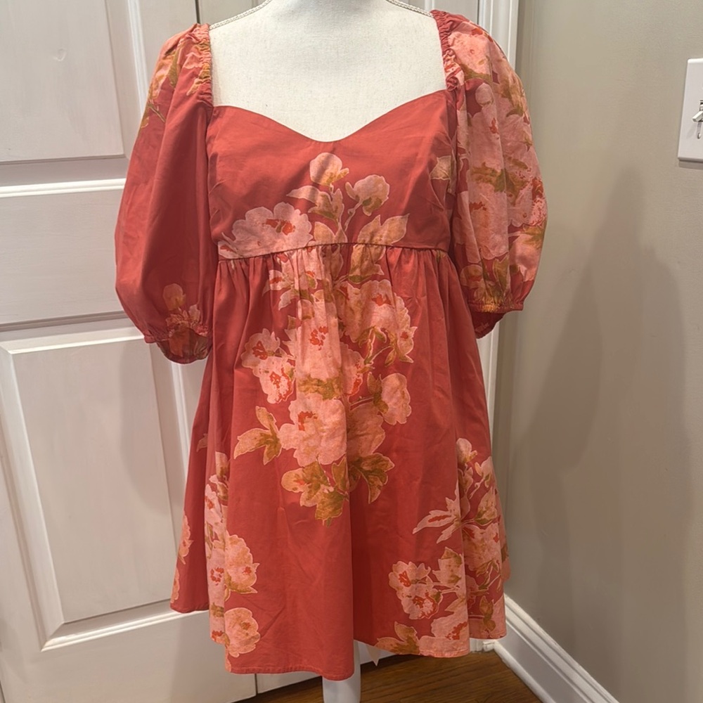 FreePeople pink peony babydoll dress